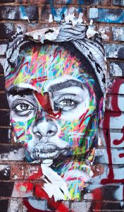 Street art image of a woman